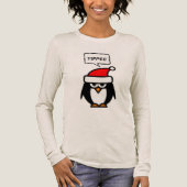 Yippee funny sarcastic Santa penguin Christmas Tri-Blend Shirt (Voorkant)