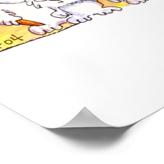 Yippee ! -Jolies lapins de caricature ! Impression (Coin)