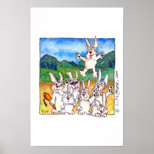 Yippee ! -Jolies lapins de caricature ! Impression