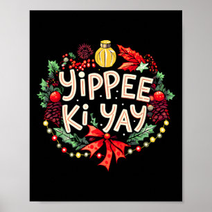 Yippee-ki-yay Grappig Kerstfeest T-shirt met lange Poster