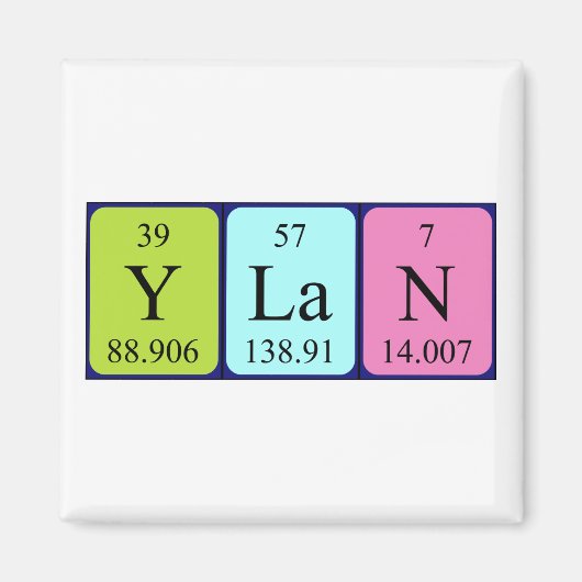 Ylan periodieke lijstnaam magnet magneet (Voorkant)