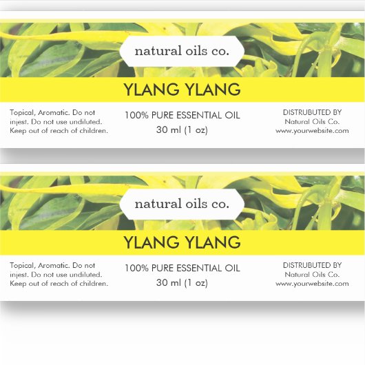 Ylang Ylang Essential Oils Étiquette de bouteille  (Devant)