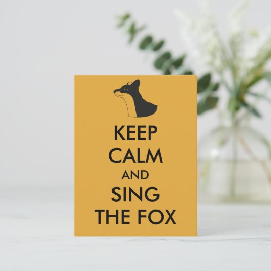 Ylvis Funny Keep Calm en Sing the Fox Briefkaart (Staand voorkant)