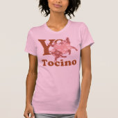Yo Amo Tocino spaans I LOVE BACON varvarken T-shirt (Voorkant)