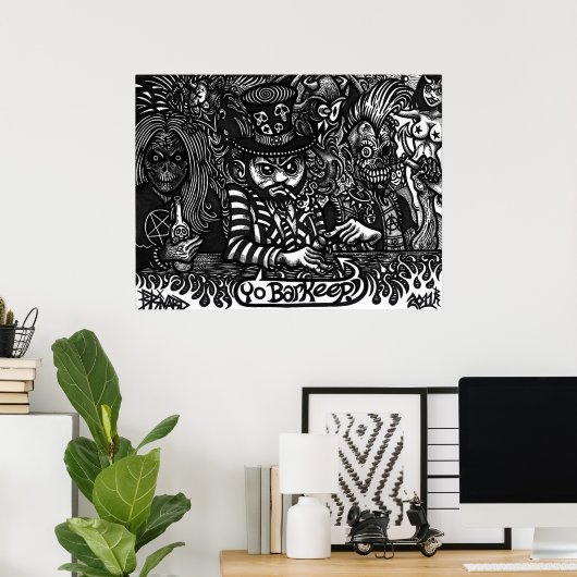 "Yo Barkeep !" Affiche (Bureau à domicile)