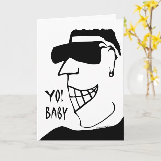 Yo ! Bébé, Carte d'anniversaire pour amie, Hunk (Fleur jaune)