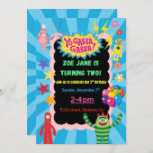Yo Gabba Gabba invitation à la fête d'anniversaire (Devant / Derrière)