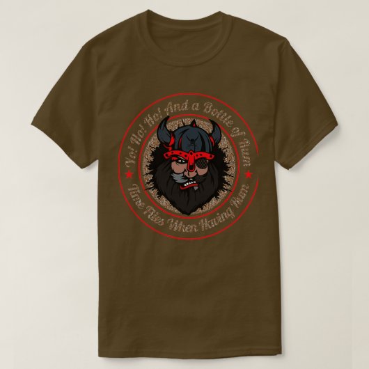 YO HO HO EN EEN FLES RUM T-SHIRT (Design voorkant)