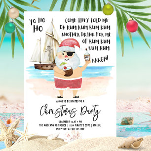 Yo Ho Ho Piraat Kerstman Rum Kerstfeest Kaart