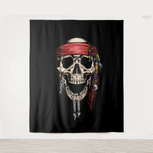 Yo Ho Ho Piraat Schedel Geest Achtergrond Wandkleed