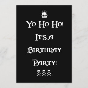 "Yo Ho Ho Pirate Birthday Party Invitation" Kaart