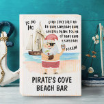 Yo Ho Pirate Père Noël Rum Beach Noël<br><div class="desc">Ahoy ! Ajoutez un peu de plaisir à votre décor de vacances avec ce panneau en bois de Noël qui met une touche de pirate à l'air de "The Little Drummer Boy". Doté d'une Père Noël de pirate couleur aquarelle sur la plage avec une boisson tropicale à la noix de...</div>
