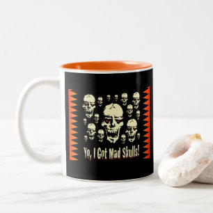 Yo Ik heb Mad Skulls Gfx BG-01 Tweekleurige Koffiemok