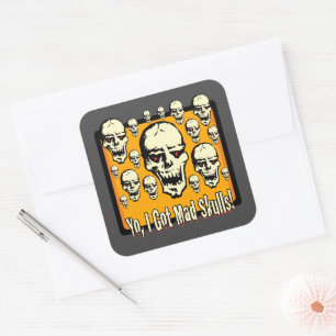 Yo Ik heb Mad Skulls Lijst GFX Vierkante Sticker
