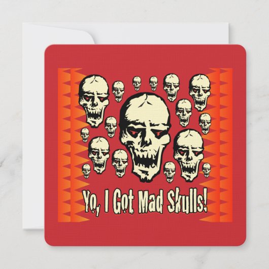 Yo J'Ai Mad Skulls Gfx BG-02 Carte Carré (Devant)