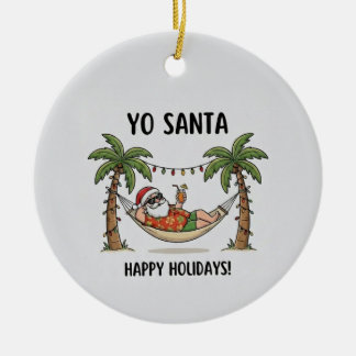 Yo Kerstman Funny Summer Kerstmis Prettige Feestda Keramisch Ornament