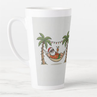 Yo Kerstman Grappige Zomer Kerst Tropisch Vakantie Latte Mok