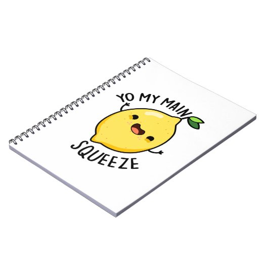 Yo Mijn Belangrijkste Knijp Grappige Citroen Pun Notitieboek (Linkerzijde)