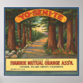 YO-SEMI-TE-etiket van fruitkratten Poster (Voorkant)