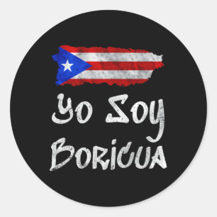 Yo Soy Boricua Eiland van Puerto Rico vlag Taino Ronde Sticker