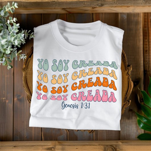 Yo Soy Creada T-Shirt Espagnol Chrétien en détress