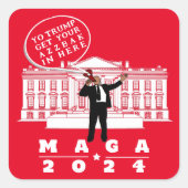 YO TRUMP SECRET SERVICE MAN VIERKANTE STICKER (Voorkant)