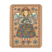 Yo Yo Quilt Angel MAGNET Primitive (Vertical)