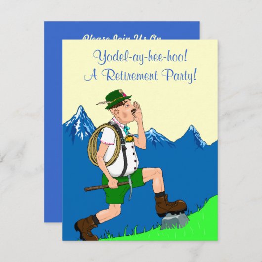 Yodeler Yodeling Announouncing Uitnodiging (Voorkant / Achterkant)