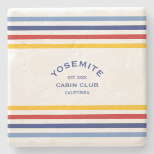 Yoesmite Cabin Club Custom Crest Park Stripe Stenen Onderzetter