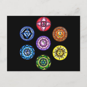 Yoga - 7 Chakras Energy Briefkaart