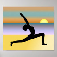 Yoga À La Plage Poster Pose De Yoga Imprimer