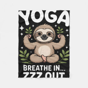Yoga Adem In Zzz Uit Luiaard _2 Fleece Deken