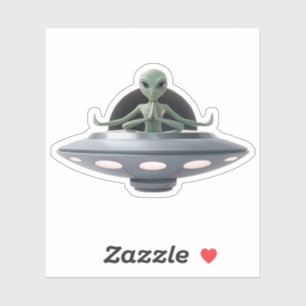 Yoga Alien Sticker