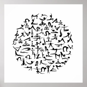 Yoga asana collectie poster