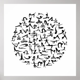 Yoga asana collectie poster