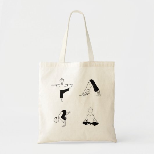 Yoga Asanas Minimalist Line Canvas tas (Voorkant)