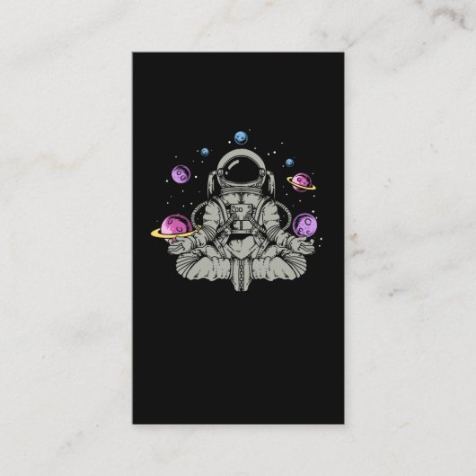 Yoga Astronaut Space Planets Visitekaartje (Voorkant)