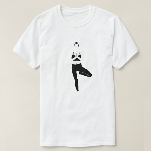 Yoga Baum Pose, schwarz T-shirt (Design voorkant)