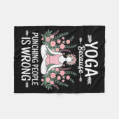 Yoga Because Punching People Is Wrong Fleece Deken (Voorkant (Horizontaal))