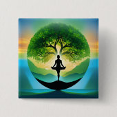 Yoga bemiddeling vierkante button 5,1 cm (Voorkant)