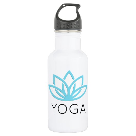 Yoga Blue Simple Lotus Waterfles (Voorkant)