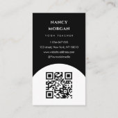 Yoga Bold Typografie Fotocollage QR Code Visitekaartje (Achterkant)
