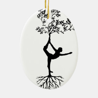 Yoga/boom  keramisch ornament
