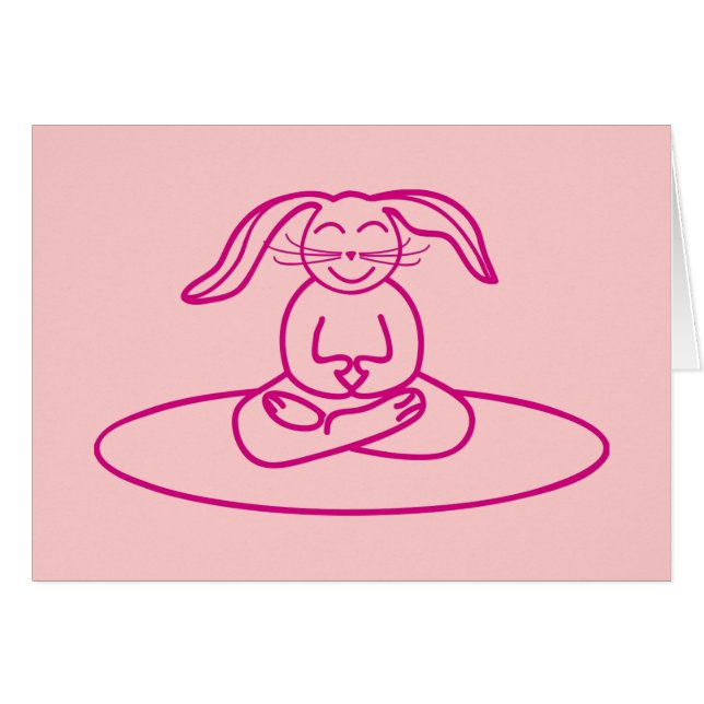 Yoga Bunny - Roze kaart (Voorkant Horizontaal)