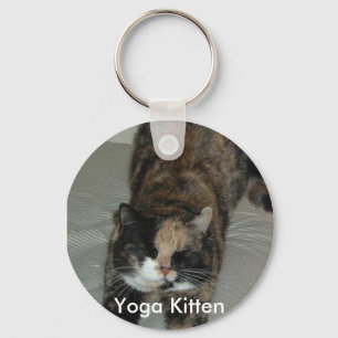 Yoga Calico Kitty Cat Sleutelhanger