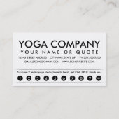 yoga. carte perforée de fidélité (Dos)
