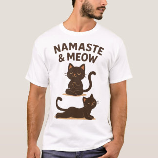 Yoga Cat Design – Namaste & Meow T-shirt
