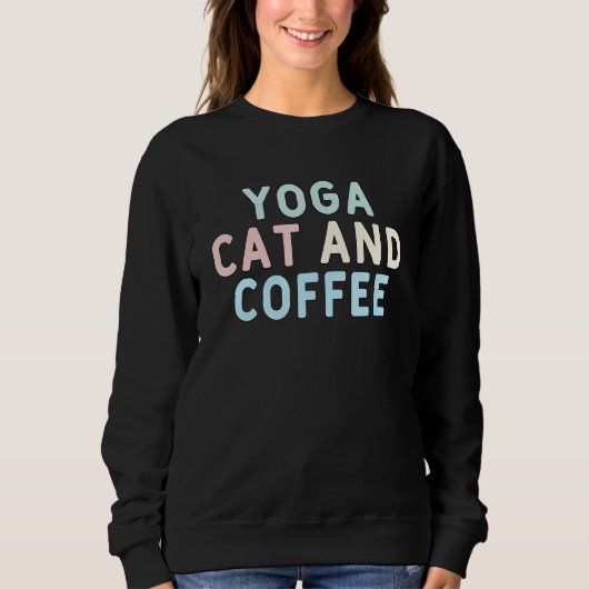 Yoga Cat en koffie Trui (Voorkant)