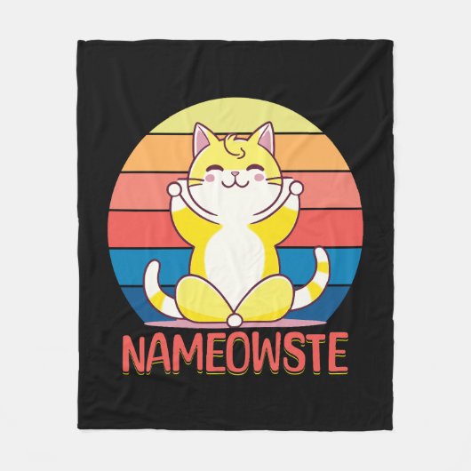 Yoga cat fleece deken (Voorkant)