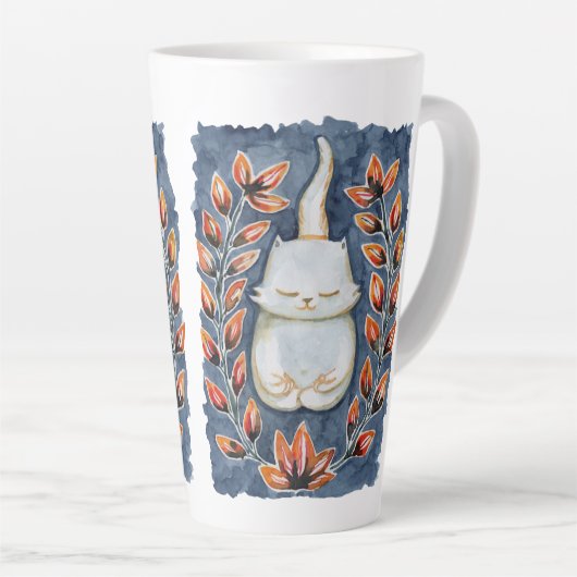 Yoga Cat Large Latte Mok (Rechterhoek)